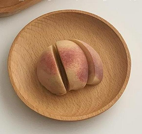 Small Oval Wooden Japanese Style Tray for Desserts and Afternoon Tea, Made of Solid Wood.