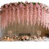 Multicolor Artificial Wisteria Flower Vine Cherry Flower Hanging Garland  Wedding Decoration