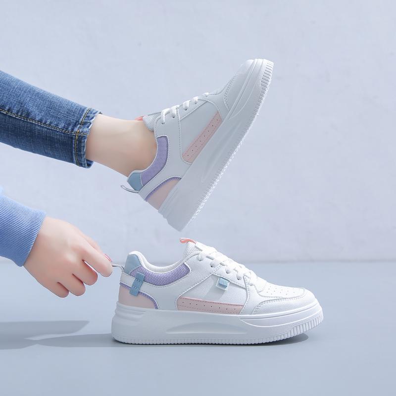 Весенние новые женские кроссовки из дышащей кожи белого цвета, женская универсальная повседневная обувь в корейском стиле