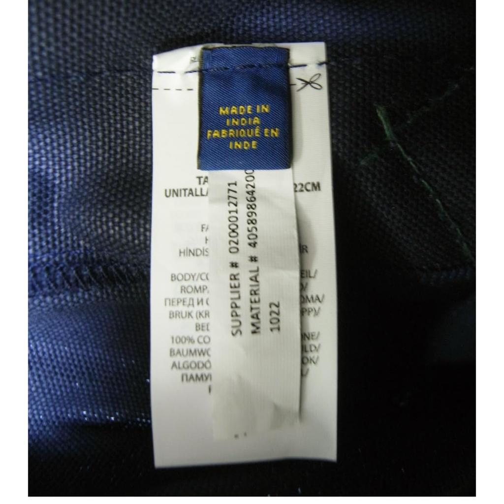 RALPH Ralph Сумка-тоут через плечо Хлопковый холст Темно-синий x Зеленый [POLO LAUREN] [Polo Lauren] Мужская [Б/у]