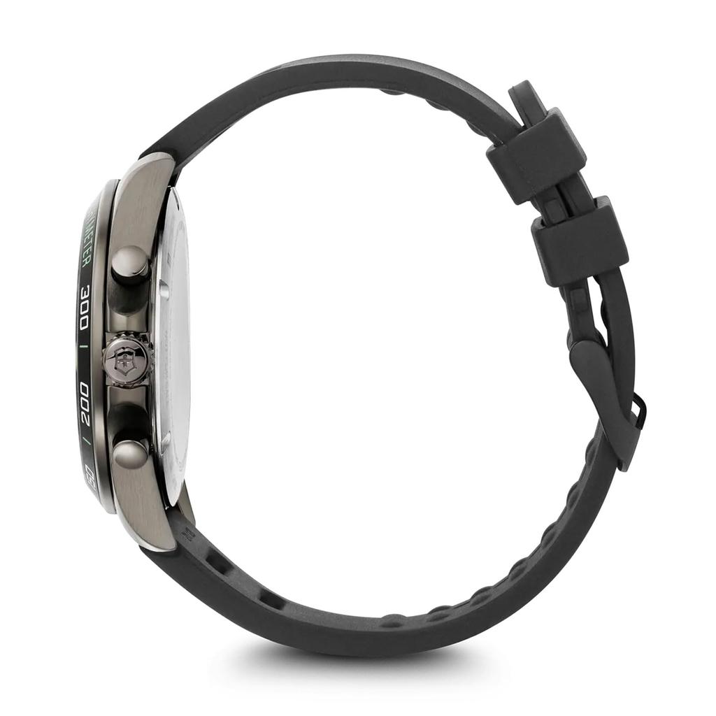 Часы FIELDFORCE SPORT CHRONO Корпус из нержавеющей стали Серый циферблат Черный каучуковый ремешок Подарок 241891 [Victorinox] (316L) [