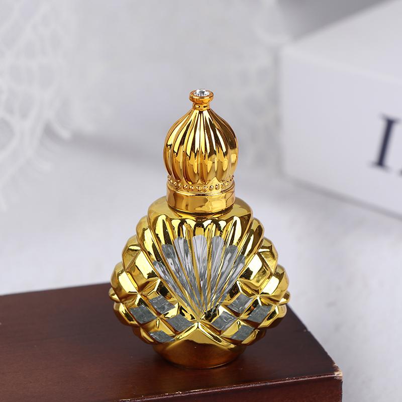13Ml Roll On Bottle Glass Mini Essential Oil Container Portable Cosmetic Vials Blending Perfume Bottle Gold Empty Roll-On Bottle