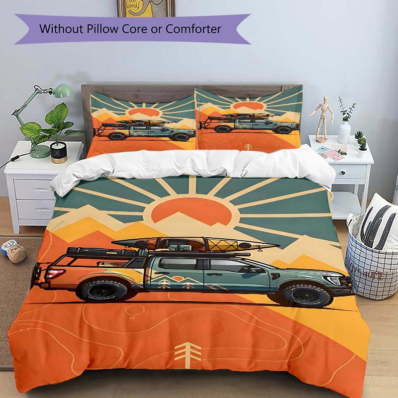 3pcs Anime Cartoon Design Comforter Set with Two Pillowcases (No Core), Perfect for Bedroom and Guest Room Decoration, Festive Gift