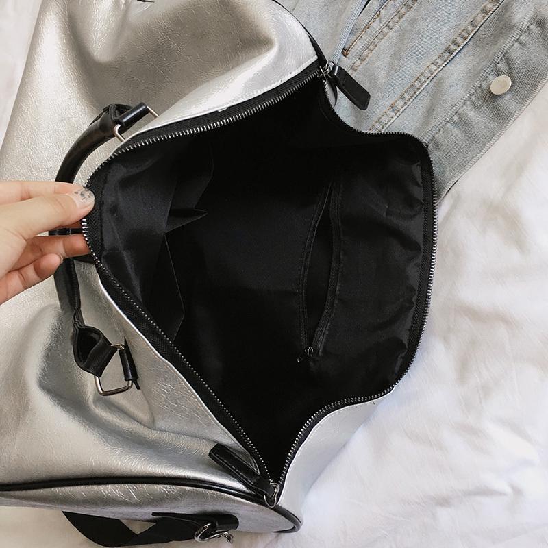 Новинка 2020 года, сумка из искусственной кожи, высококачественная сумка через плечо для женщин, серебряные женские сумки для девочек, дорожная сумка-тоут