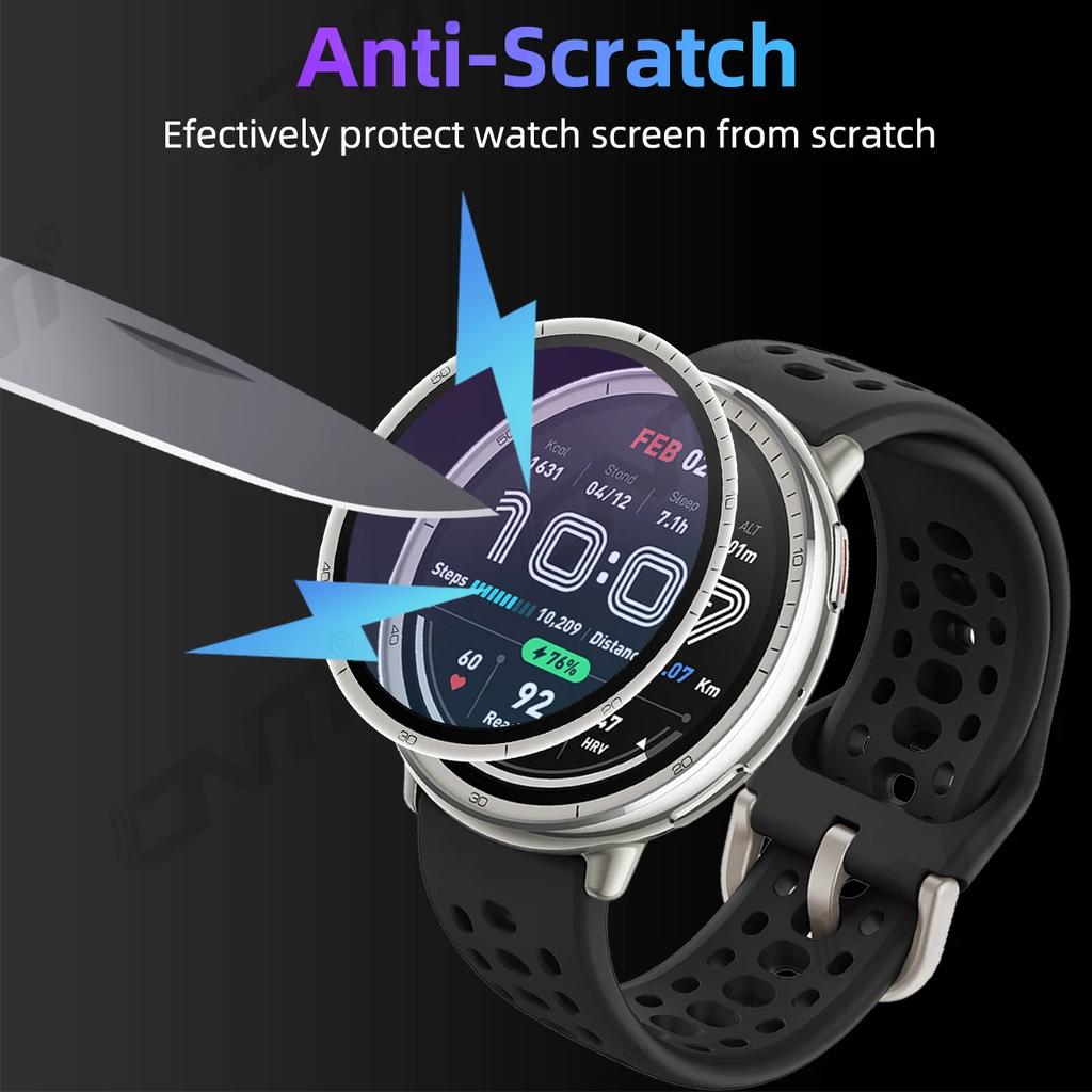 3D Защитная пленка для Amazfit Active 2, Защитное стекло для экрана, Полное покрытие 99% HD-четкость, Защита от царапин, Без пузырей, Аксессуары