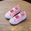 Весенне-летняя обувь для девочек, домашняя легкая парусиновая обувь на мягкой подошве, Нескользящие розовые повседневные туфли на плоской подошве для маленьких девочек с героями мультфильмов