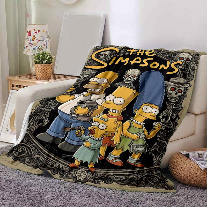 1Pc Simpsons Family Adventure Blanket Soft And Comfortable Casual Warm Camping Travel Christmas Halloween Gift M921909