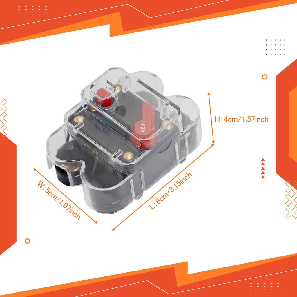 Shiwaki - Автоматический выключатель 36 В постоянного тока для автомобиля, морского транспорта, лодки, мотоцикла с ручным сбросом, 60 А