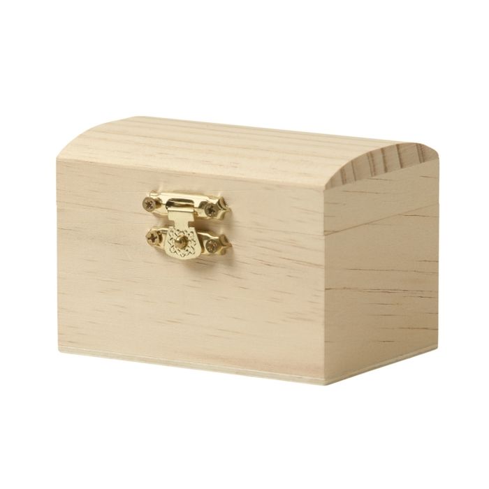 Mini coffret de pirate - Bois - 6x6x8,5cm - A décorer et personnaliser - Loisirs créatifs