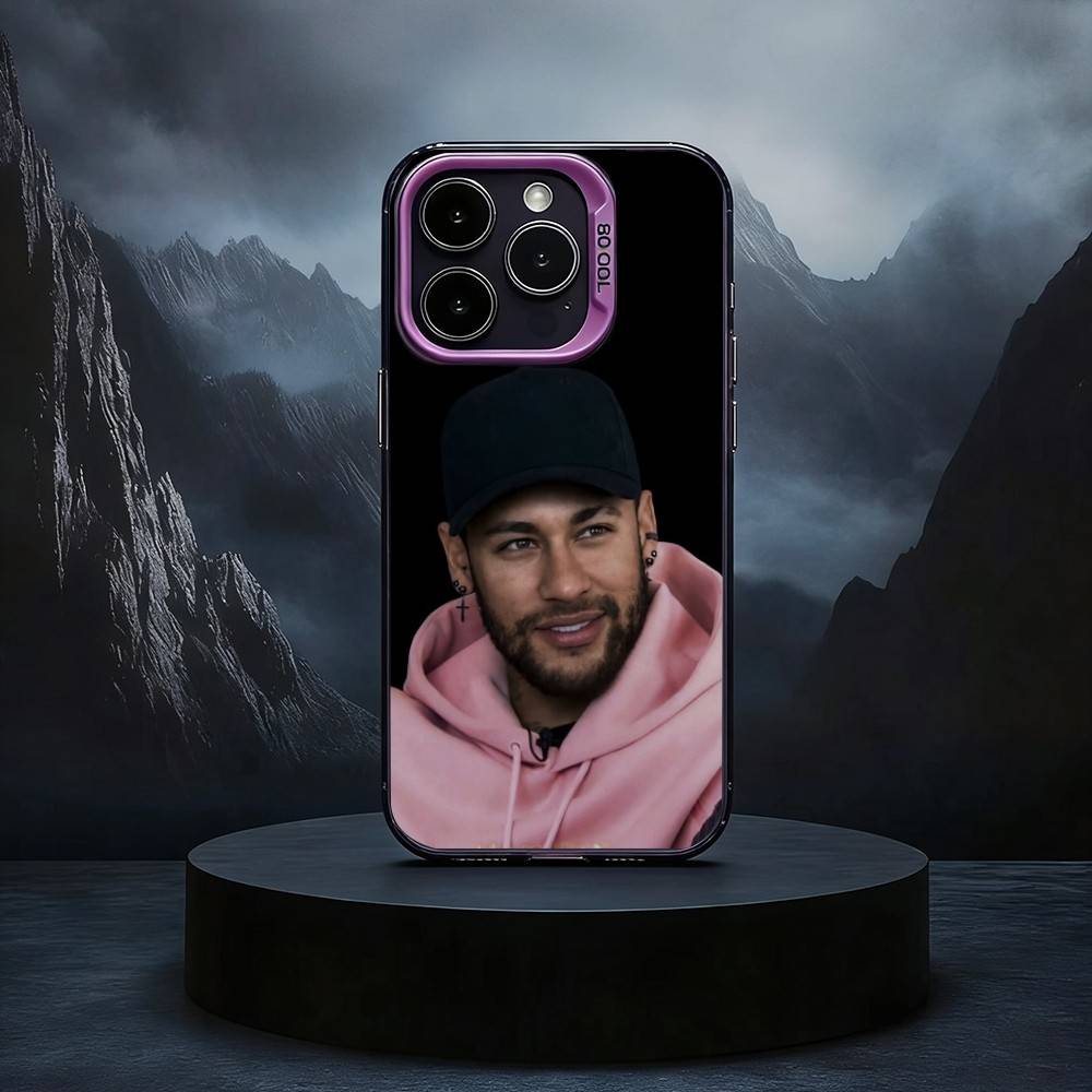 Чехол для телефона Football For N-NeYmAR-R 10 для iPhone17,16,15,14,13,12,11 Plus,Pro Max Черный Конфетный серебристый чехол для телефона