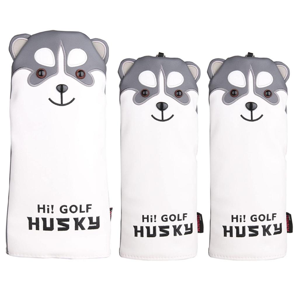 Golf Head Cover Driver 440cc 460cc Cover FW Set Waterproof Specification Conversion Tag Included Akita Inu DR/Wood 2-piece/3-piece (Husky)