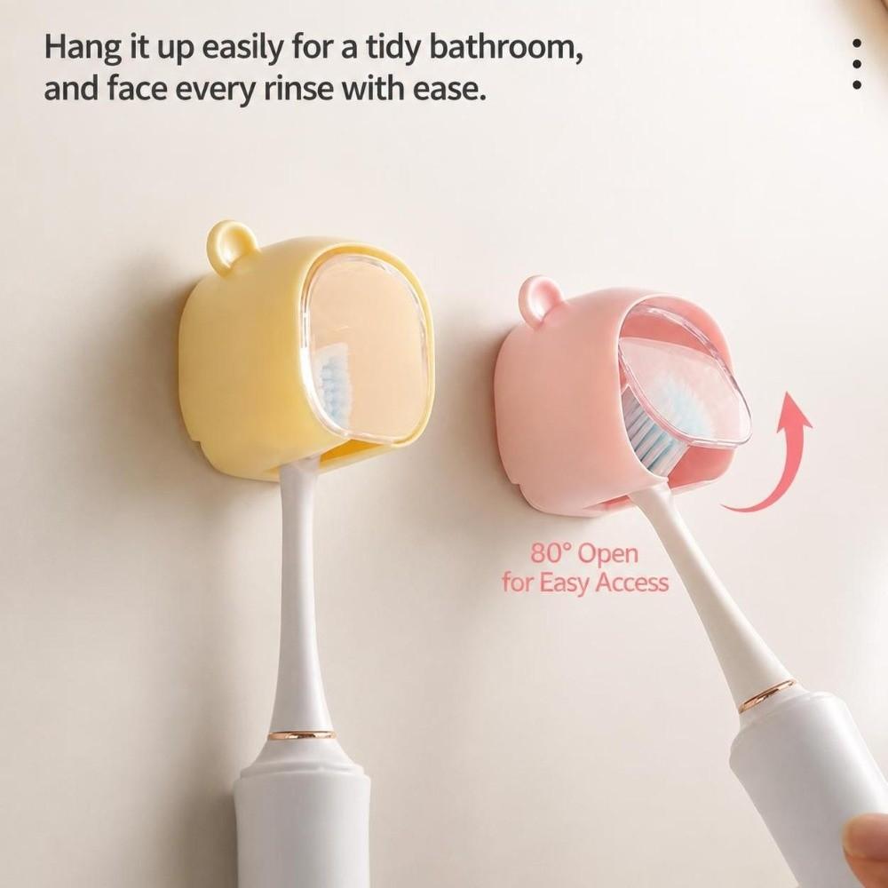 Flip-top Toothbrush Rack Bear Shape Electric Toothbrush Stand Toothbrush Storage Box Bathroom Use
