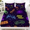3D Game Controller Fitted Sheet Set For Boys' Bedroom Decor Queen Size King Size Skin Friendly Washed Cotton Fitted Sheet