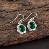 Chrome Diopside Gemstone 925 Sterling Silver Jewelry Handcrafted Earrings 1.30" EE-11-2