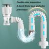 Flexible Drain Pipe Drain Hose Anti-Odor Bathroom Sink Drain Outlet Adjustable Wash Basin Sink Drain Hose Sealing Drain Tubing