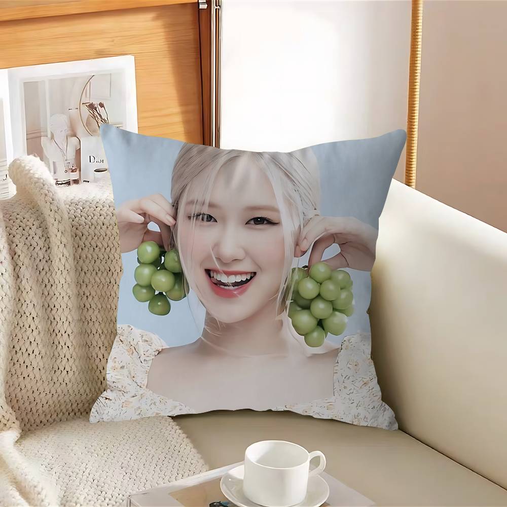 Наволочка Blackpink MemberS R-Rosé, съемная, моющаяся, чехол для подушки – Мягкий лен для любого сезона