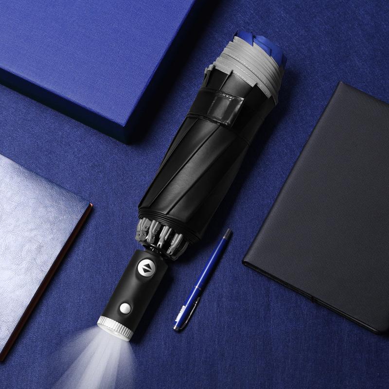 Tri-fold Automatic Reverse Umbrella Hemming Reflective LED Umbrella Can Be Added