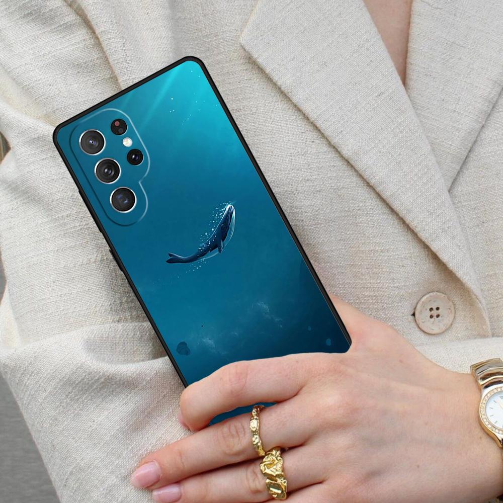 Cute Ocean Whale Fish Cell Phone Case for Samsung Galaxy S26 Ultra S25 S24 S23 S22 S21 S20 Note10 Cover