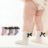 0-8Years Baby Socks for Autumn/winter New Bow-knot Baby Girl Socks Korean Style Cute Solid Color Soft Cotton Newborn Socks