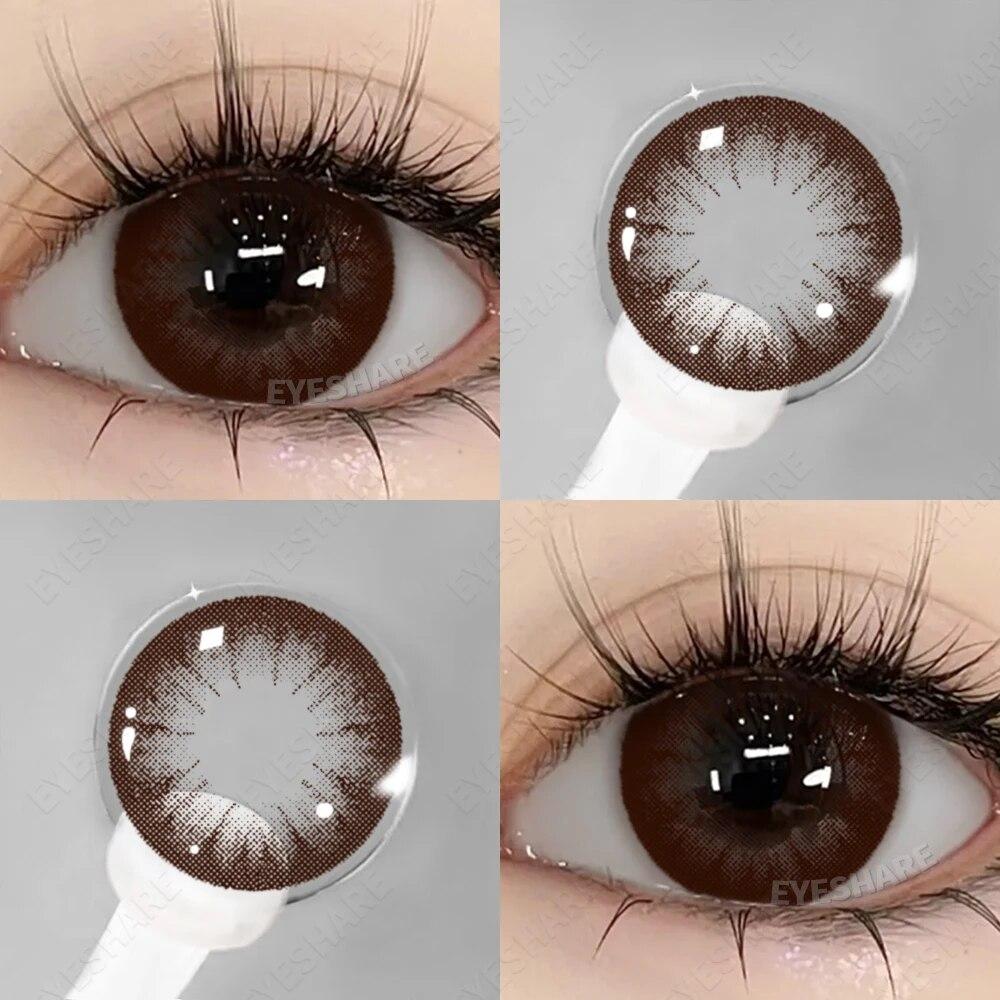 Цветные контактные линзы AMARA для глаз, голубые глаза, зеленые линзы, корейские модные серые линзы для больших глаз, линзы 14,5 мм, ежегодно, 2 шт./пара