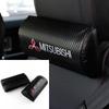sdzh1 1/2Pcs Car Seat Headrest Auto Logo Neck Pillow Interior Accessory For Mitsubishi 9 Ralliart X EX ASX L200 Colt Outlander Pajero