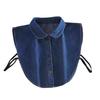 Women Fake Collar with Adjustable Straps Lapel Buttons Closure Detachable Shirt Collar Versatile Decoration