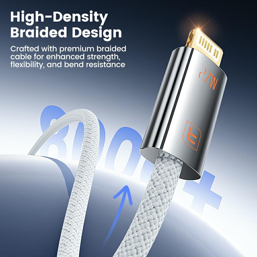 TOOCKI TX110C1 1m Mini Zinc Alloy PD 27W USB-C to iP Cable 480Mbps Fast Data Transfer Cable with Smart Chip
