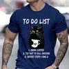 Men's T-shirts To Do List Drink Coffee and Try Not To Kill Anyone Funny Cat T-Shirt Anime Clothes Short Sleeve Tee Shirts