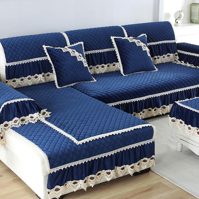 European Winter Plush Sofa Cushion Fabric Universal Non-Slip Household Seat Cushion Fabric Sofa Cover All-Inclusive Set