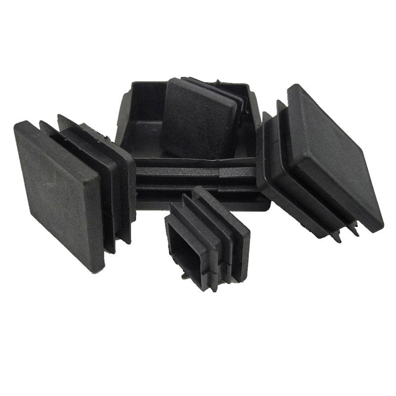 10 шт., черные заглушки для трубок, вставки для труб, квадратные торцевые заглушки, защитные накладки для пола, накладки на ножки мебели, подушечки для ножек