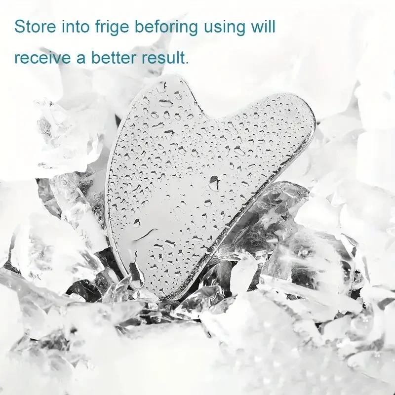 Скребок для массажа лица из нержавеющей стали, скребок для красоты, подтяжка лица, закон, скребок для тела в форме дельфина и сердца, чехол