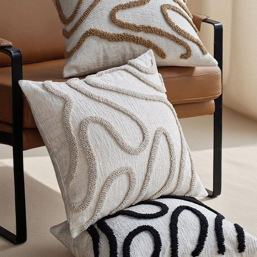 Bohemian Shawl Pillow Cover Set, Embroidered Geometric Pattern Decorative Cushion Covers for Living Room and Bedroom, Sofa Home Décor with Zipper