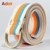 Women Canvas Belts Cotton Soft Webbing High Quality Casual Fashion Alloy Buckle Striped Belt for Women Student Sports StrapHB067