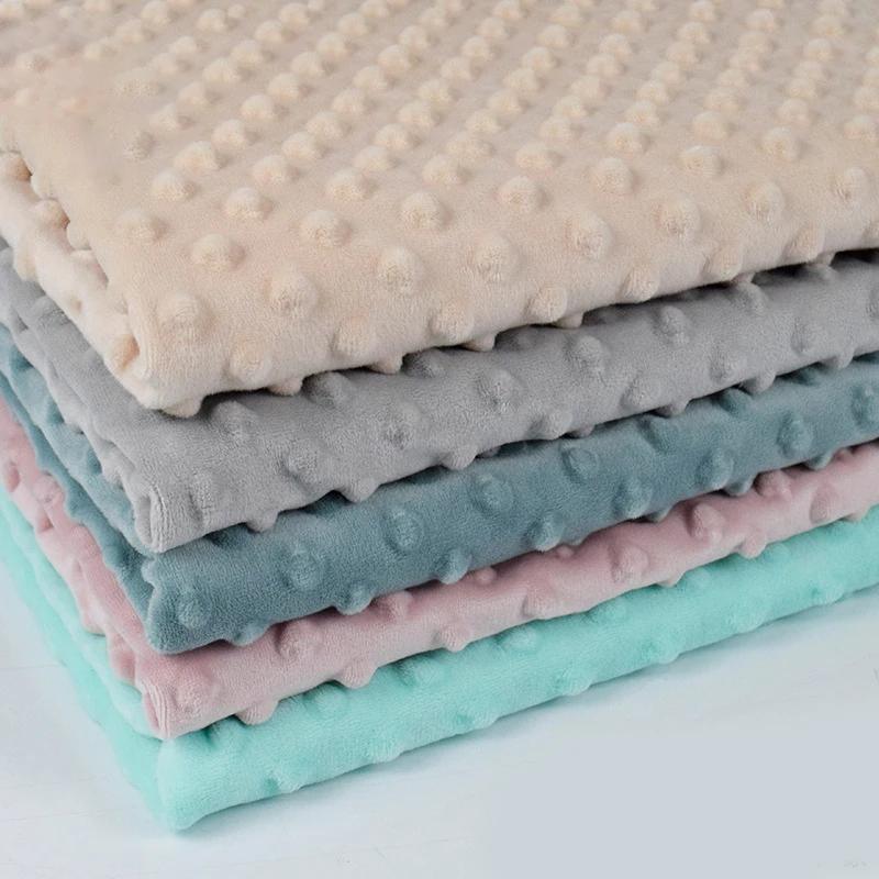 1 Yard Super Soft Minky Dot Fabric Sewing Baby Blanket Toys Material Antipilling Eco-Friendly Polyester Handwork Plush Fabric