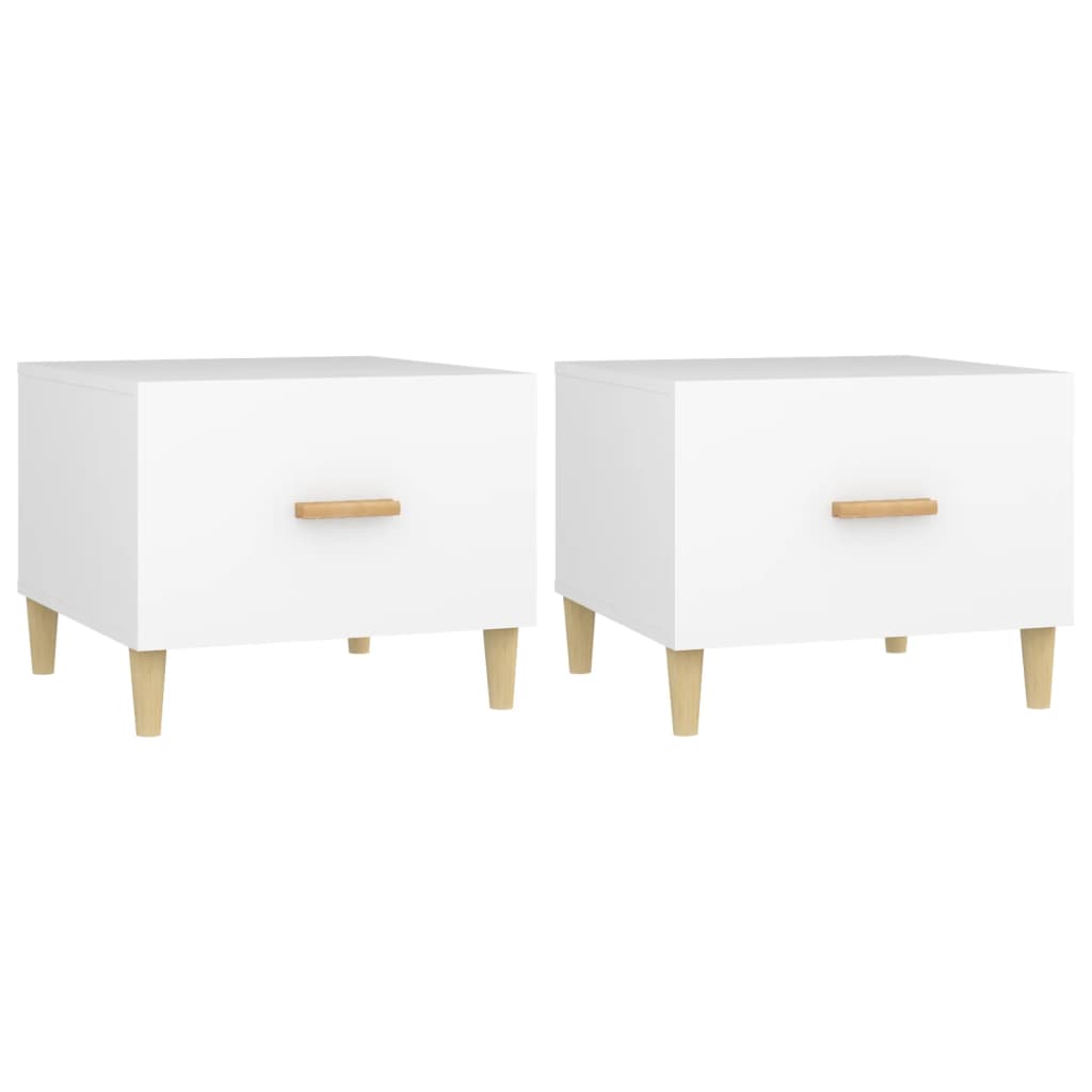 Coffee Tables 2 pcs White 50 x 50 x 40 cm Engineered Wood