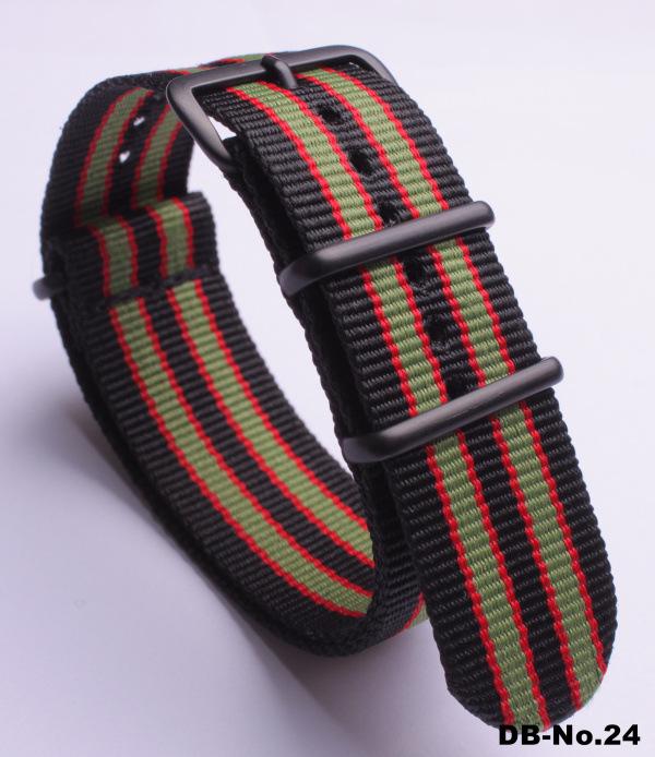 Черный нейлоновый и парусиновый ремешок для часов с вакуумно-нанесенной застежкой