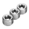 3pcs 12in NPT Pipe Plug Male Thread Fitting Internal Hex Thread Connector Car Accessories