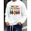 Рождественский свитшот оверсайз с круглым вырезом, ткань с эластичностью в 4 направлениях, для гибкого многослойного ношения и на каждый день
