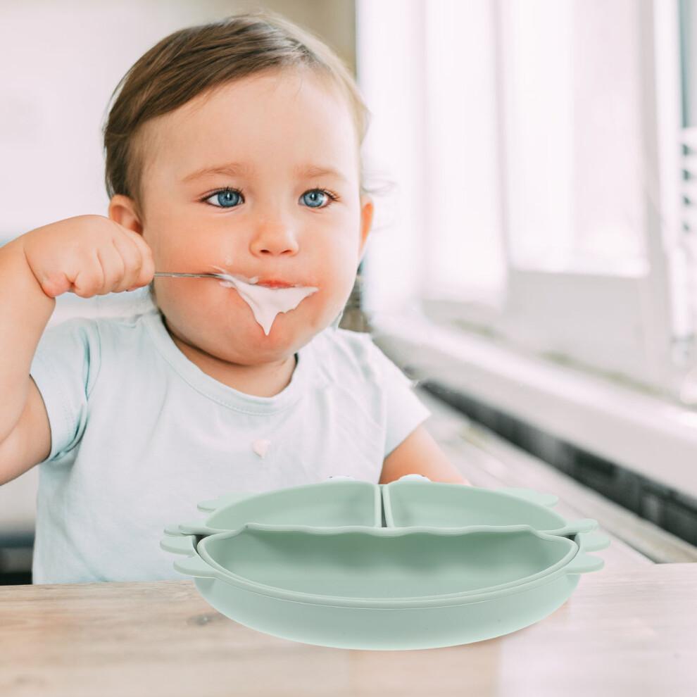Baby Food Bowls Silicone Crab Shape Green 1pcs 10.2x9.3x1.2in