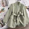 Новинка Весна Осень Блейзер для женщин Верхняя одежда Офисные женские пальто Свободный крой Ретро женская одежда Элегантная женская куртка