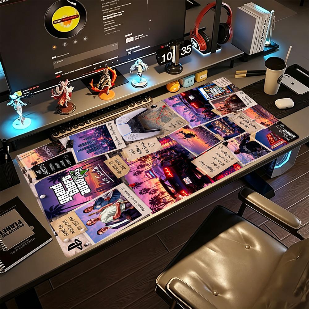 Grand Theft Auto Large Mouse Pad Office Mouse Mats Desktop Mouse Pad Non-Slip Rubber Bottom Perfect for Office Laptop Gaming Setup