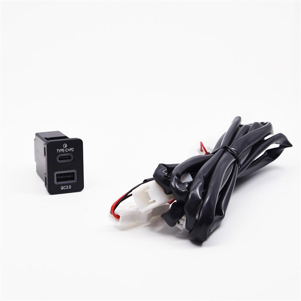 18W Car Charger Type-C+QC3.0 Fast Charging For Toyota Corolla Yaris RAV4