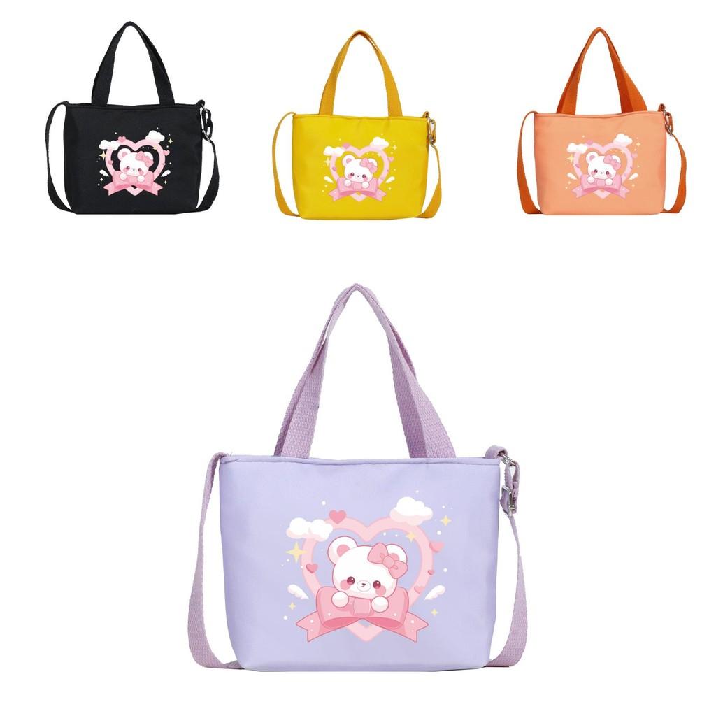 Нейлоновая детская модная сумочка с милым принтом медведя и дышащим дизайном
