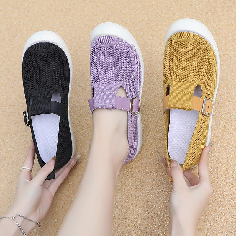 Женские повседневные беговые дышащие трикотажные летние сетчатые спортивные повседневные сандалии для мам