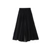 Women's High-Waisted Linen-Cotton Wide-Leg Pants: Loose, Slimming, Versatile, Textured Nine-Point Culottes
