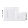 10Pcs Hard White Square Plate Plastic Dessert Dish Kitchen Tableware Party Appetizer Plate  Salad