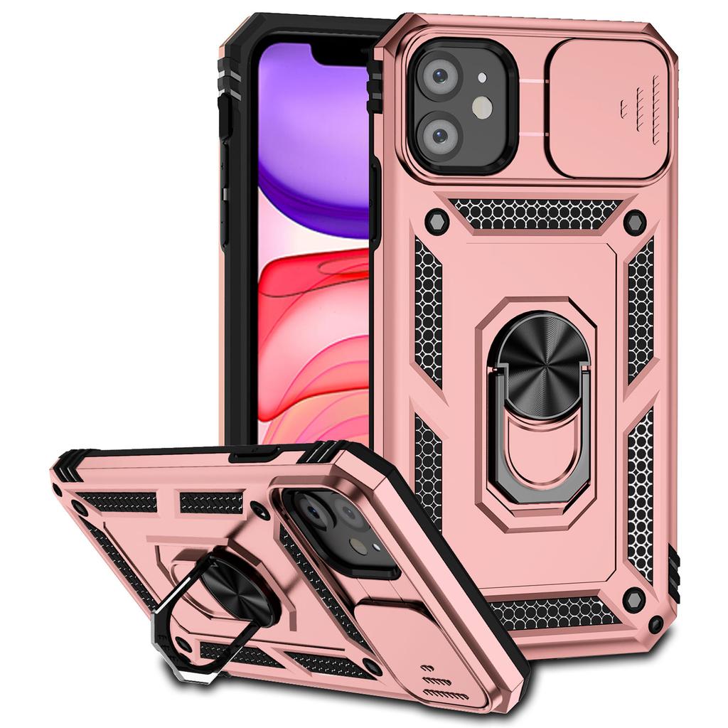 Для iPhone 11 Чехол PC+TPU Подставка Броня Чехол для телефона с Защитой камеры