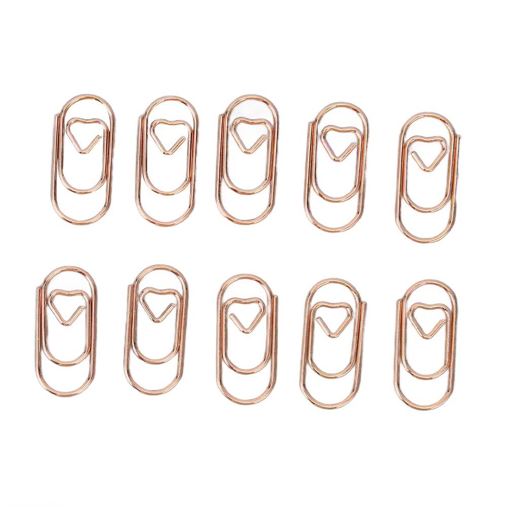 300pcs Electroplated Finish Rose Gold Paper Clips Anti Slip Design Decorative Paperclips DIY Crafts