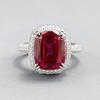 Xian Can Jewelry Серебро S925 Кольцо с паве 9x11 мм Цвет «Голубиная кровь», Европейский и Американский стиль, Прямой эфир Xiaohongshu.