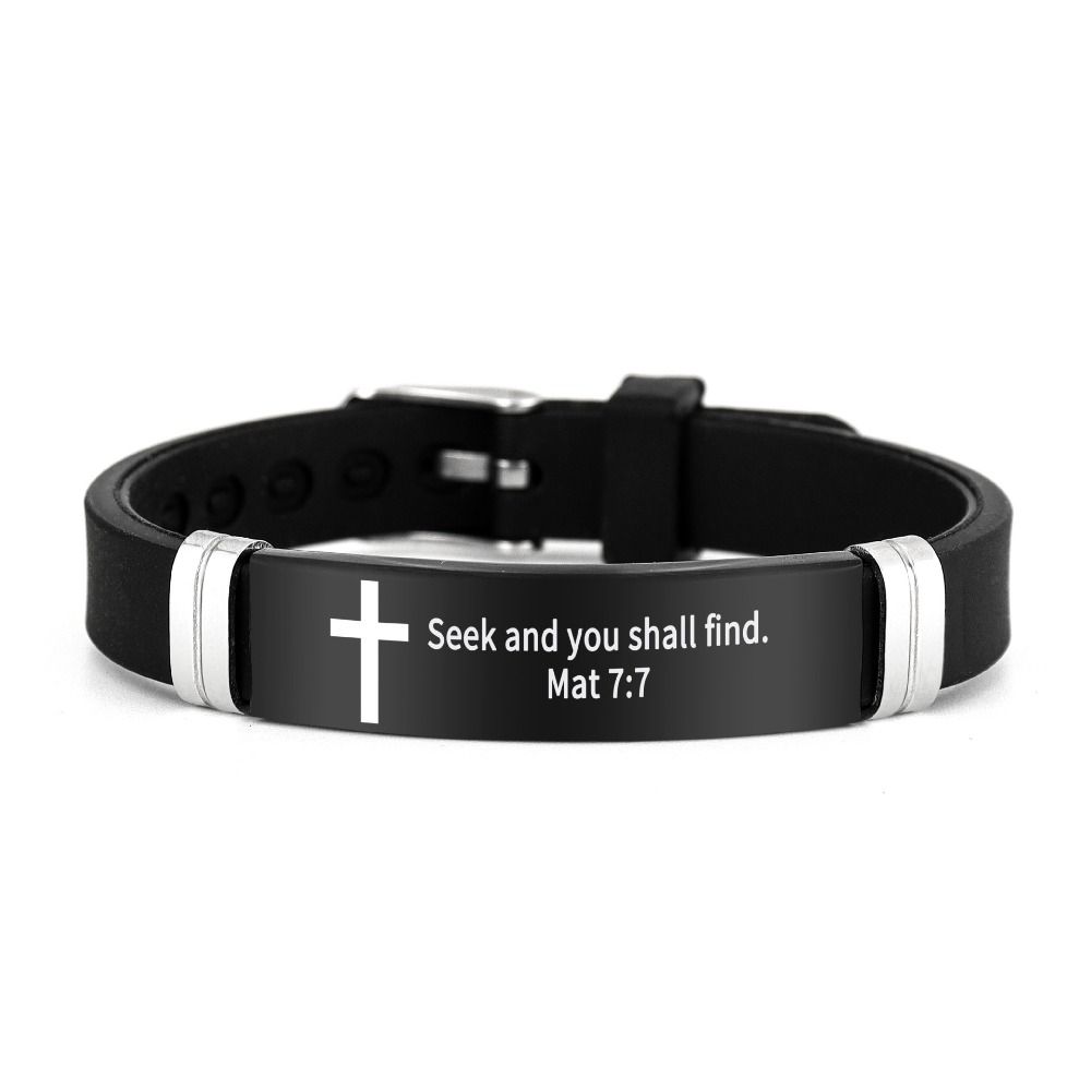 ID Wristband Family Friendship Bracelet Cross Design Bible Verse Bracelet  For Women